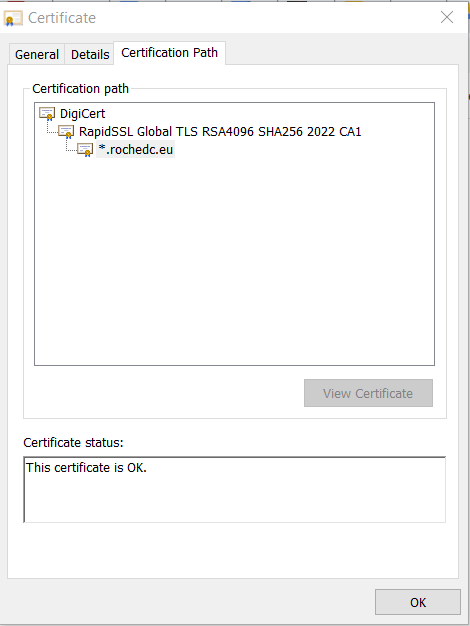 Certificate information - Path